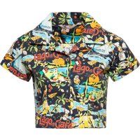 Kurzbluse mit italienischem Retro-Print