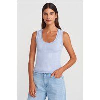 Geripptes Strick-Tanktop mit U-Ausschnitt