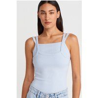 Geripptes Camisole-Top mit Doppelträgern
