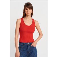 Geripptes Slim-Fit Strick-Top