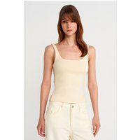 Geripptes Tanktop mit Karree-Ausschnitt
