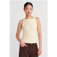 Rippstrick Tanktop mit Stehkragen
