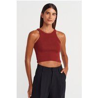 Essentielles Geripptes Racerback Crop Jersey