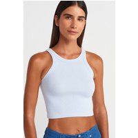 Ärmelloses Rippstrick-Crop-Top