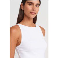 Rippstrick-Halterneck-Top in Slim-Fit