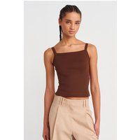 Geripptes Camisole mit Karree-Ausschnitt