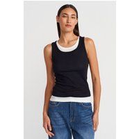 Minimalistisches Rippstrick-Baumwoll-Tanktop