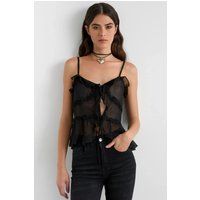 Tüllbluse mit Rüschendetails