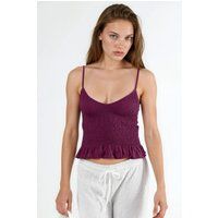 Gesmoktes Camisole-Top mit Rüschen
