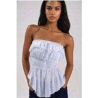 Texturiertes Bandeau-Top mit Rüschen