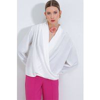 Locker geschnittene Schalkragen-Bluse