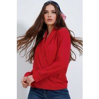Elegante Wickelbluse mit Schalkragen