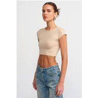 Eng anliegendes Jersey-Crop-Top