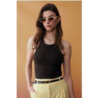 Minimalistisches Halterneck-Jersey-Top