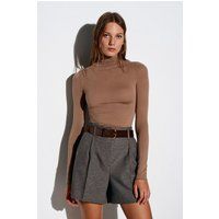 Schmales Rollkragen-Top aus Jersey