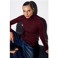 Schmal geschnittenes Rollkragen-Jersey-Top