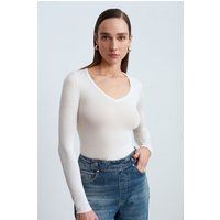 Eng anliegendes V-Neck Jersey Shirt