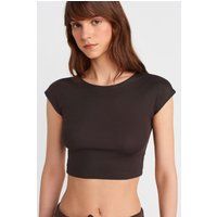 Schmal Geschnittenes Crop-Jersey-Shirt