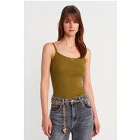 Schmales geripptes Baumwoll-Cami-Top