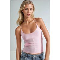 Geripptes Camisole-Top mit Spaghettiträgern
