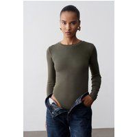 Schmal geschnittener Rundhals Bodysuit