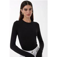 Schmal geschnittenes Langarmshirt mit Rundhalsausschnitt