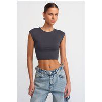 Minimalistisches Crop-Top mit Flügelärmeln