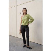 Strukturierte One-Shoulder-Bluse