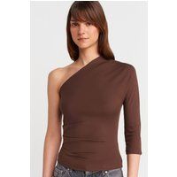 Drapiertes One-Shoulder Jersey-Oberteil