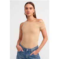 Asymmetrisches drapiertes Jersey-Top