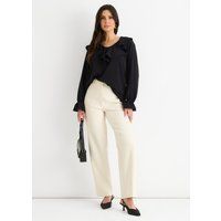 Lockere Bluse mit Volant-Details