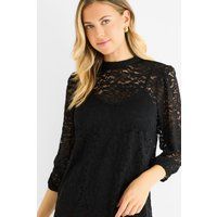 Elegante Spitzenbluse mit Stehkragen