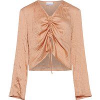 Kurzbluse mit Raffung und V-Ausschnitt