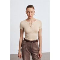 Enges Cropped Henley-Oberteil