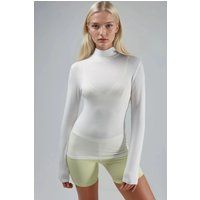 Enganliegendes Langarmshirt mit Stehkragen