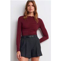 Schmal geschnittenes Jersey-Top mit Raffung