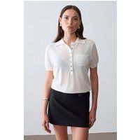 Schmal geschnittenes Strick-Poloshirt