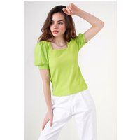 Strukturierte Bluse mit Karree-Ausschnitt
