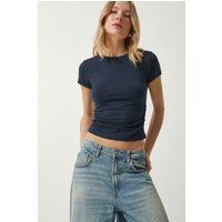 Figurbetontes Shirt mit seitlicher Raffung
