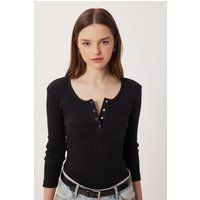 Rippstrick Henley Langarmshirt