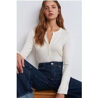 Langarm-Henley-Top aus Jersey