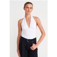 Slim-Fit Halterneck-Top mit Drapierung