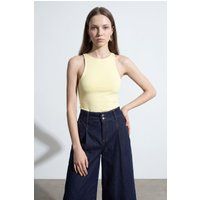 Minimalistischer Halterneck-Bodysuit in schmaler Passform