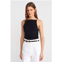 Minimalistisches High-Neck Halterneck-Top