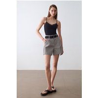 Cami-Top mit Spitzenbesatz und V-Ausschnitt