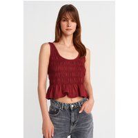 Gesmoktes Baumwoll-Modal Crop-Top