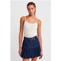 Strukturiertes Strick-Cami-Top mit Schleife