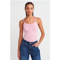 Strukturiertes Pointelle-Strick-Top