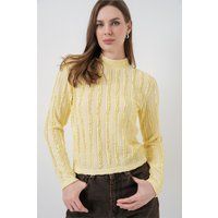 Strukturierte Slim-Fit-Stehkragenbluse