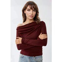 Elegantes asymmetrisches Jersey-Oberteil mit Drapierung